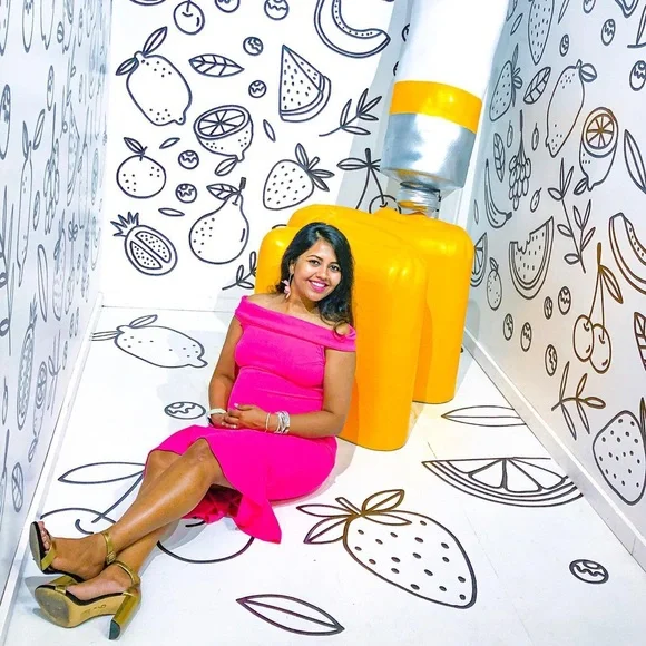 Pinkblush Fuchsia Pink Off Shoulder Maternity Ruffle Trim Mini Dress - Picture 10 of 11